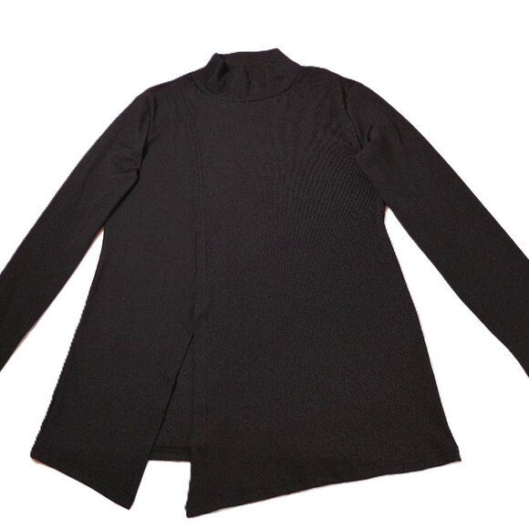Mock Turtleneck Black 2XL ribbed knit top long sleeve pullover slim fit - Picture 1 of 5